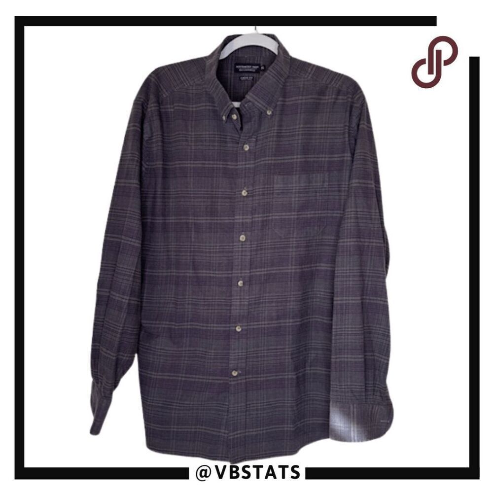 Southern Tide Men's Plaid Classic Fit Flannel Button Down Shirt Purple Size XL
